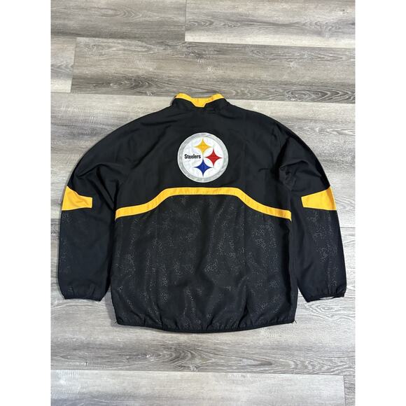 Reebok NFL Pittsburgh Steelers Pullover 1/4 Zip Windbreaker Jacket - Mens Medium - Picture 10 of 11